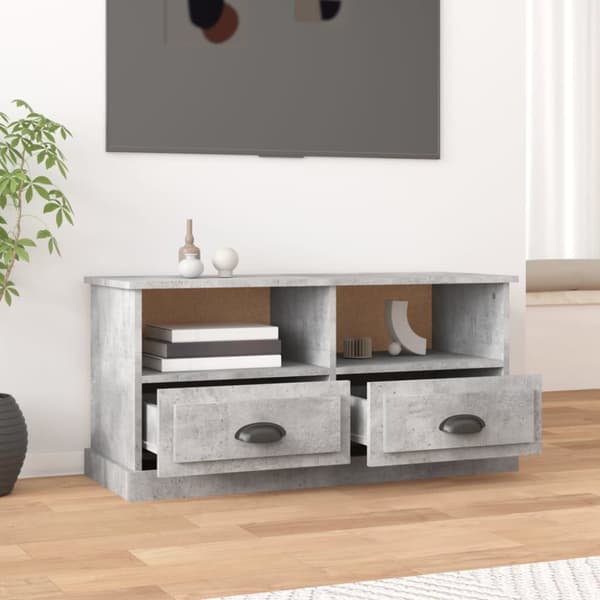 vidaXL Tv-bänk betonggrå 93x35,5x45 cm konstruerat trä - TV-bänkar