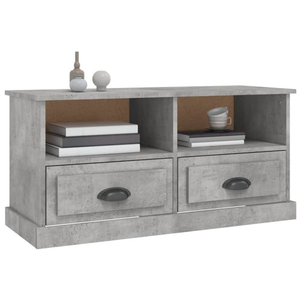vidaXL Tv-bänk betonggrå 93x35,5x45 cm konstruerat trä - TV-bänkar