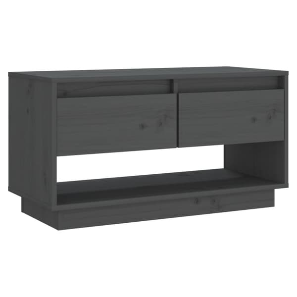 vidaXL Tv-bänk grå 74x34x40 cm massiv furu - TV-bänkar