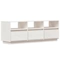 Miniatyrbillede 3 af 6: vidaXL tv-bord 140x37x50 cm massivt fyrretræ hvid -  TV-møbler