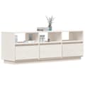 Miniatyrbillede 5 af 6: vidaXL tv-bord 140x37x50 cm massivt fyrretræ hvid -  TV-møbler