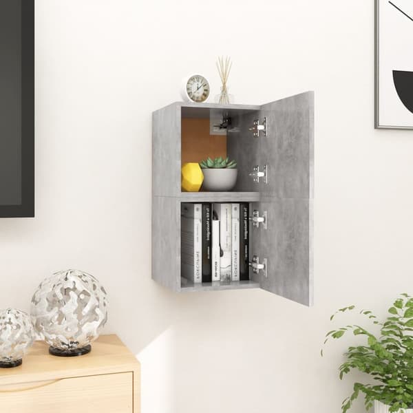 vidaXL Väggmonterade tv-bänkar 2 st betonggrå 30,5x30x30 cm -  TV-bänkar