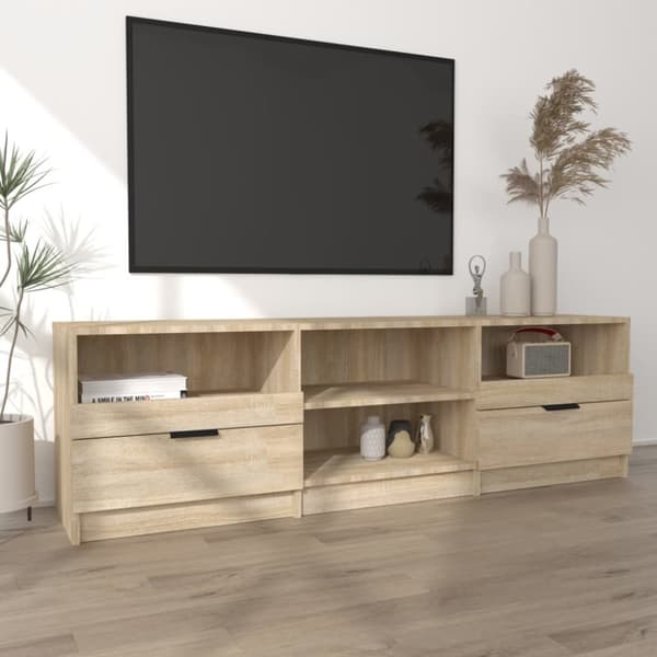 vidaXL tv-bord 150x33,5x45 cm konstrueret træ sonoma-eg -  TV-møbler
