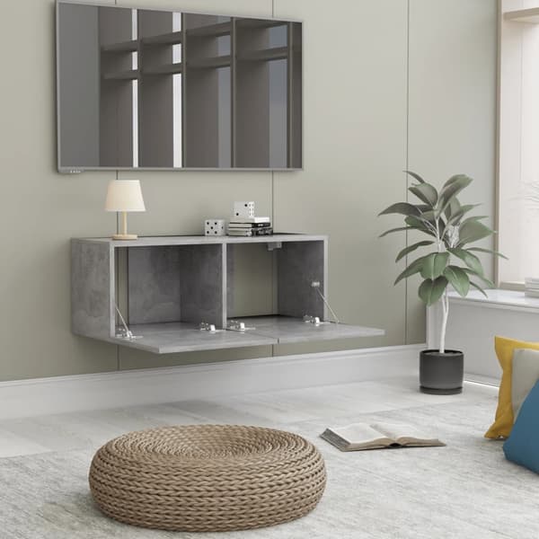vidaXL TV-taso betoninharmaa 80x30x30 cm tekninen puu - TV-tasot