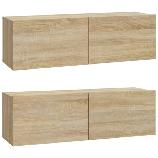 vidaXL TV-seinäkaapit 2 kpl Sonoma-tammi 100x30x30 cm tekninen puu - TV-tasot