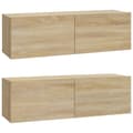 Pikkukuva 3 / 6: vidaXL TV-seinäkaapit 2 kpl Sonoma-tammi 100x30x30 cm tekninen puu -  TV-tasot