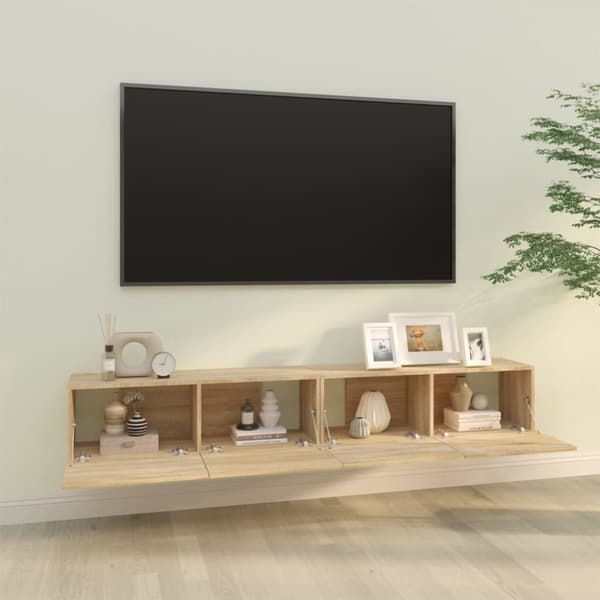 vidaXL TV-seinäkaapit 2 kpl Sonoma-tammi 100x30x30 cm tekninen puu - TV-tasot