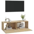 Pikkukuva 5 / 6: vidaXL TV-seinäkaapit 2 kpl Sonoma-tammi 100x30x30 cm tekninen puu -  TV-tasot