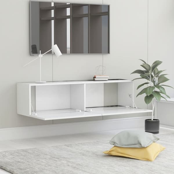 vidaXL væghængt tv-bord 120x30x30 cm konstrueret træ røget egetræ -  TV-møbler