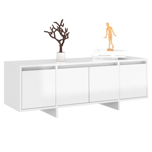vidaXL TV-bänk vit högglans 120x30x40,5 cm konstruerat trä - TV-bänkar