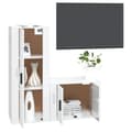 Miniatyrbild 4 av 6: vidaXL Tv-skåp 2 delar högglans vit konstruerat trä -  TV-bänkar