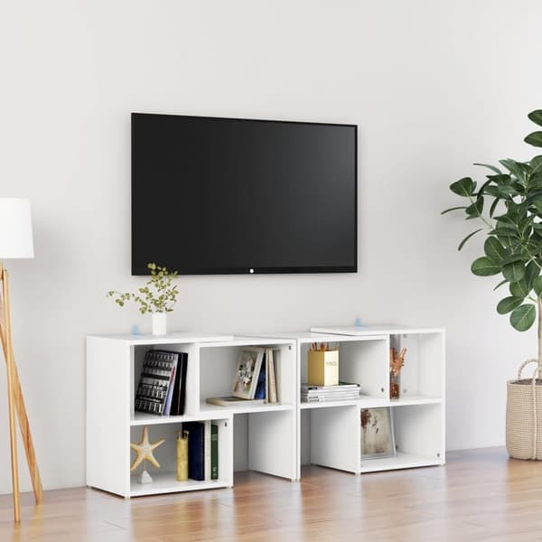 vidaXL tv-skab 104x30x52 cm konstrueret træ hvid -  TV-møbler