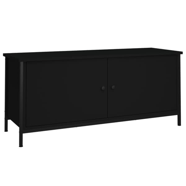 vidaXL tv-bord med låger 102x35x45 cm konstrueret træ sort - TV-møbler