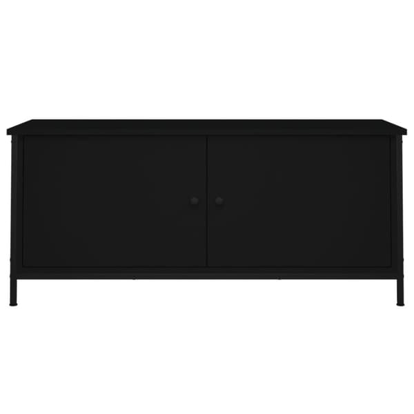 vidaXL tv-bord med låger 102x35x45 cm konstrueret træ sort - TV-møbler