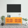 Miniatyrbild 1 av 6: vidaXL Tv-bänk senapsgul 105x35x50 cm stål -  TV-bänkar