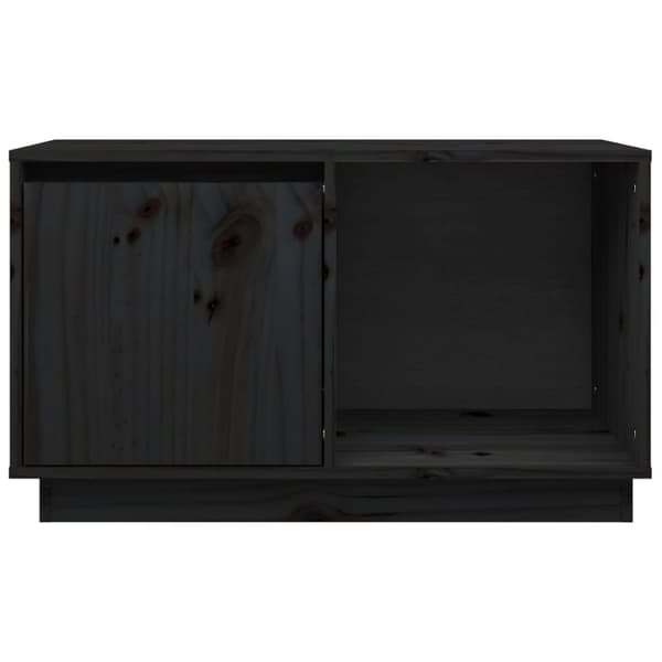 vidaXL Tv-bänk svart 74x35x44 cm massiv furu -  TV-bänkar