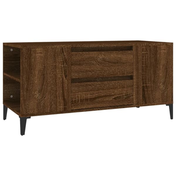 vidaXL tv-bord 102x44,5x50 cm konstrueret træ brun egetræsfarve -  TV-møbler