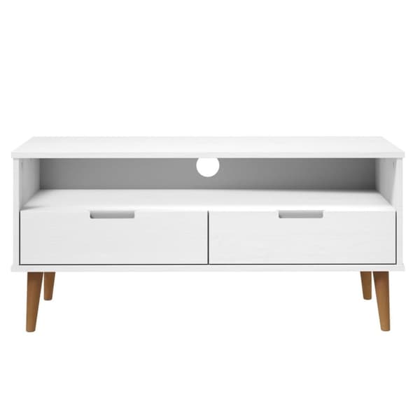 vidaXL Tv-bänk MOLDE vit 106x40x49 cm massiv furu - TV-bänkar