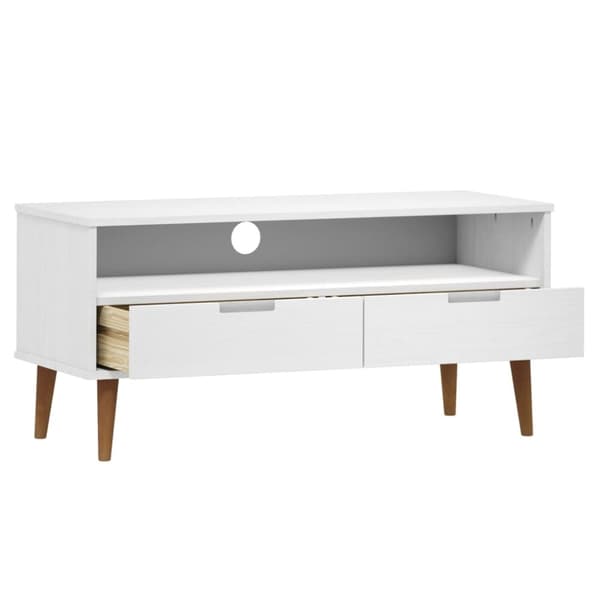 vidaXL Tv-bänk MOLDE vit 106x40x49 cm massiv furu - TV-bänkar