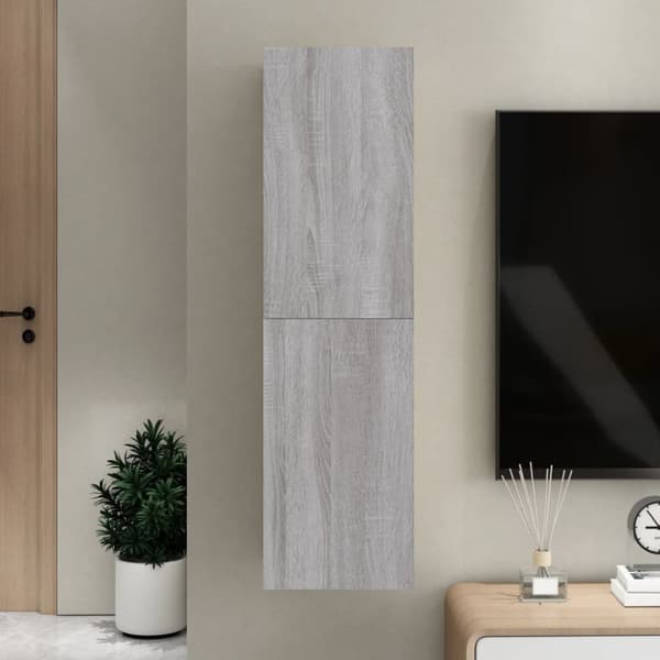 vidaXL Seinäkiinnitettävä TV-taso harmaa Sonoma 30,5x30x110 cm - TV-tasot