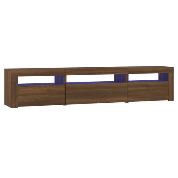 vidaXL TV-taso LED-valoilla ruskea tammi 195x35x40 cm - TV-tasot