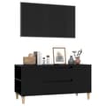 Miniatyrbild 5 av 6: vidaXL Tv-bänk svart 102x44,5x50 cm konstruerat trä -  TV-bänkar