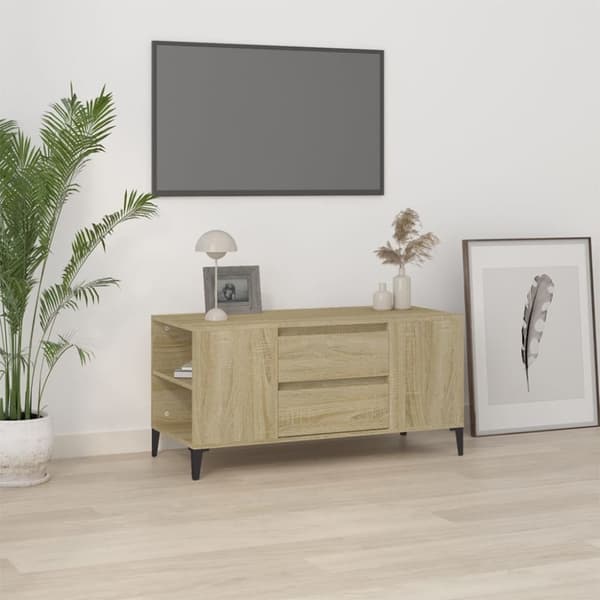 vidaXL Tv-bänk sonoma-ek 102x44,5x50 cm konstruerat trä -  TV-bänkar