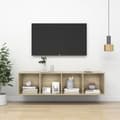 Miniatyrbillede 1 af 6: vidaXL væghængt reol 37x37x142,5 cm spånplade sonoma-eg -  TV-møbler