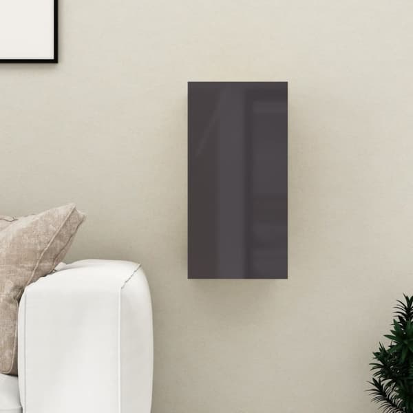 vidaXL TV-skåp grå högglans 30,5x30x60 cm konstruerat trä -  TV-bänkar