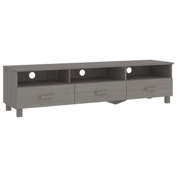 vidaXL Tv-bänk HAMAR ljusgrå 158x40x40 cm massiv furu - TV-bänkar