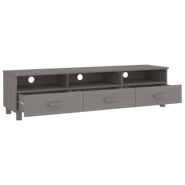 vidaXL Tv-bänk HAMAR ljusgrå 158x40x40 cm massiv furu -  TV-bänkar