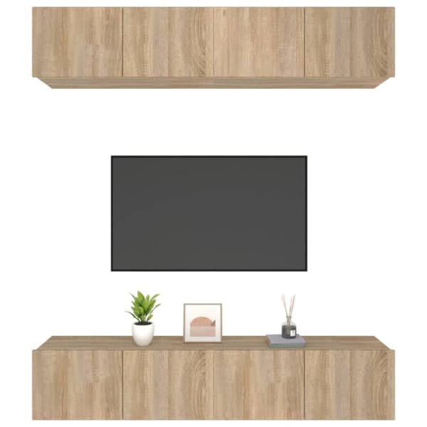 vidaXL TV-skåp 4 delar sonoma-ek 80x30x30 cm konstruerat trä - TV-bänkar