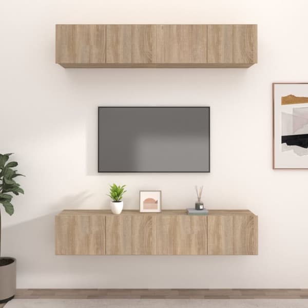 vidaXL TV-skåp 4 delar sonoma-ek 80x30x30 cm konstruerat trä - TV-bänkar