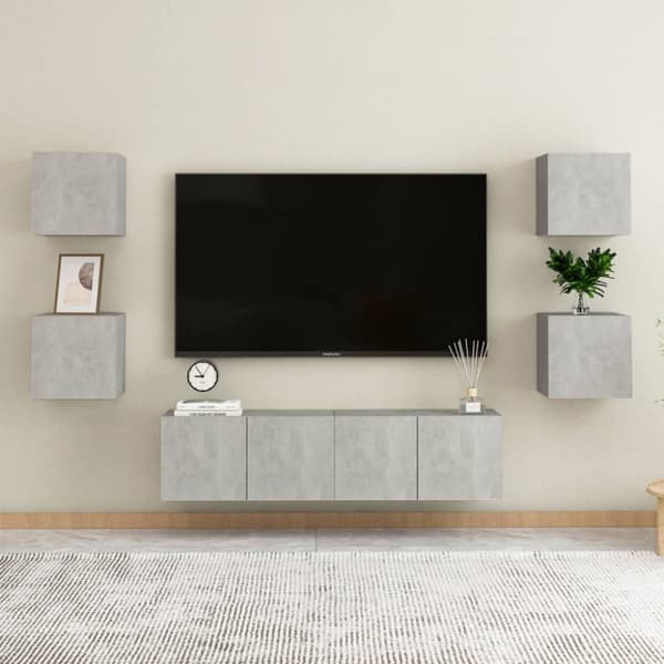 vidaXL væghængt tv-skab 30,5x30x30 cm betongrå - TV-møbler