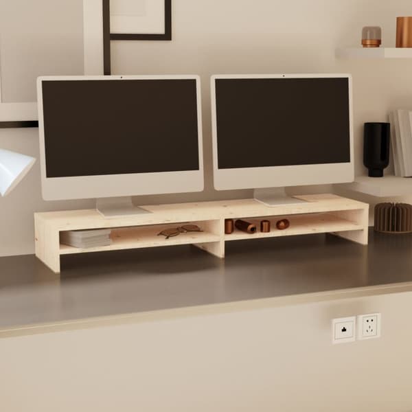 vidaXL skærmholder 100x24x13 cm massivt fyrretræ -  TV-møbler