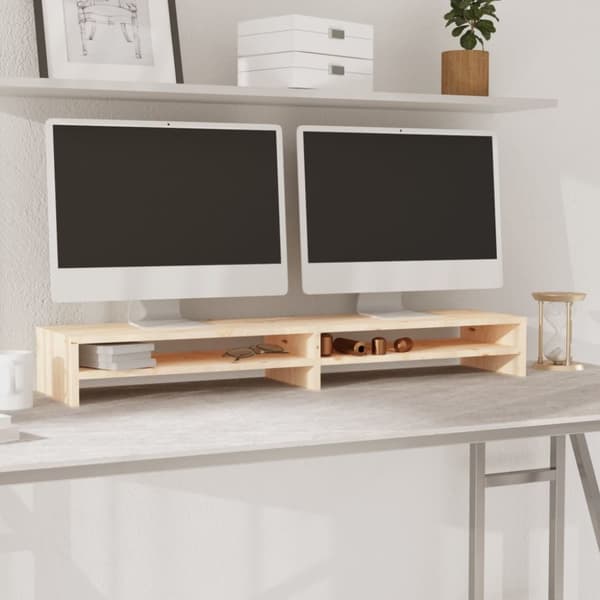 vidaXL skærmholder 100x24x13 cm massivt fyrretræ - TV-møbler