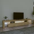 Miniatyrbillede 4 af 6: vidaXL tv-skab med LED-lys 215x36,5x40 cm sonoma-eg -  TV-møbler
