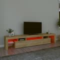 Miniatyrbillede 6 af 6: vidaXL tv-skab med LED-lys 215x36,5x40 cm sonoma-eg -  TV-møbler