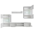 Miniatyrbillede 4 af 6: vidaXL skabssæt med tv-skab og LED-lys 5 dele hvid -  TV-møbler