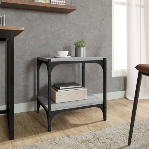 vidaXL Tv-bänk grå sonoma 40x33x41 cm konstruerat trä och stål - TV-bänkar