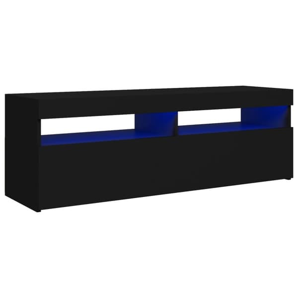 vidaXL TV-bänk med LED-belysning svart 120x35x40 cm - TV-bänkar