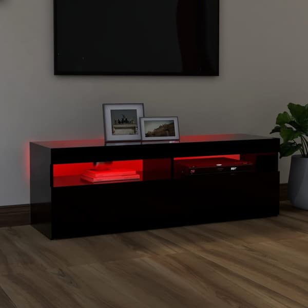 vidaXL TV-bänk med LED-belysning svart 120x35x40 cm - TV-bänkar