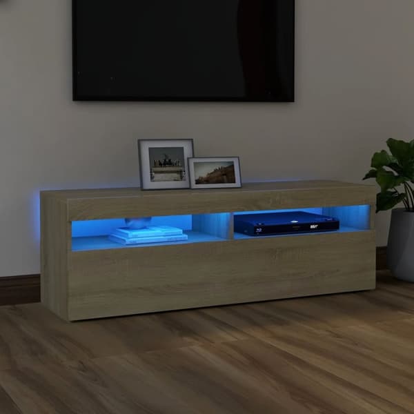 vidaXL TV-bänk med LED-belysning sonoma-ek 120x35x40 cm -  TV-bänkar