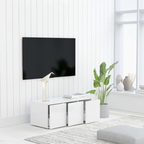 vidaXL TV-bänk vit 80x34x30 cm spånskiva - TV-bänkar
