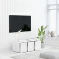 Miniatyrbild 5 av 6: vidaXL TV-bänk vit 80x34x30 cm spånskiva -  TV-bänkar