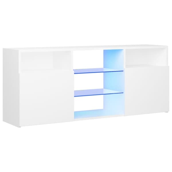 vidaXL tv-skab med LED-lys 120x30x50 cm hvid - TV-møbler