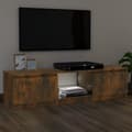 Miniatyrbillede 6 af 6: vidaXL tv-bord med LED-lys 140x40x35,5 cm røget egetræsfarve -  TV-møbler
