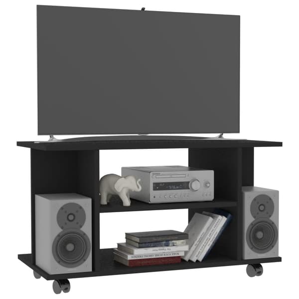 vidaXL tv-skab med hjul 80x40x45 cm konstrueret træ sort -  TV-møbler