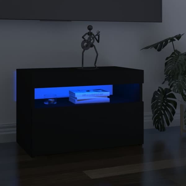 vidaXL TV-tasot LED-valoilla 2 kpl musta 60x35x40 cm - TV-tasot