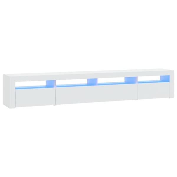 vidaXL tv-skab med LED-lys 240x35x40 cm hvid -  TV-møbler